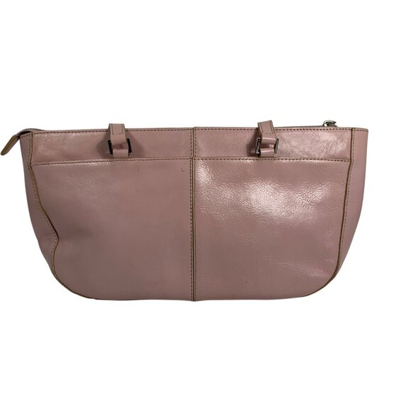 Etienne Aigner Ballet Pink Leather Shoulder Bag Zip Closure Dividers Pockets - Picture 6 of 16